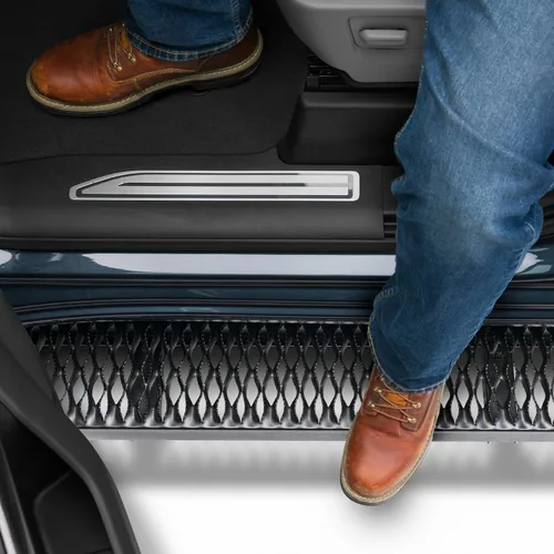Vista 5 de N-Fab - Escalones para Ford Transit Van Longitud de la cabina, aluminio inoxidable y negro texturizado, GFF19TV-TX Compatible con Ford Transit