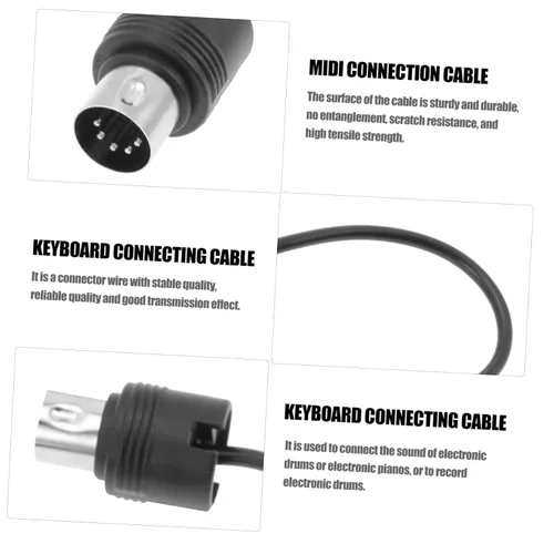 Vista 5 de Toyvian Sound Card Midi Cable Adapter 5 Pin, Instrument Midi Cables with USB Audio Cable and Microphone Cable Extension