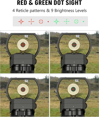 Vista 5 de MidTen Combo de alcance de rifle AO de 6-24x50, óptica de alcance doble iluminado con vista holográfica de punto rojo y verde, mira láser IIIA/2MW