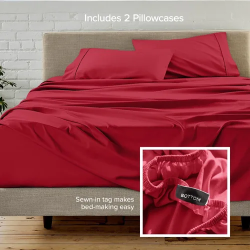 Vista 24 de Bare Home Sheet Set 1800 Ultra-Soft with 2 Pillowcases (Twin XL, Dark Blue)