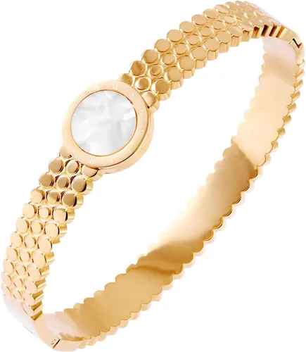 Vista 10 de Colección de Pulseras Brazalete de Acero Inoxidable 316L Chapado en Oro de 18K - 12 Diseños Únicos + Cadena de Acero de Titanio con Acento