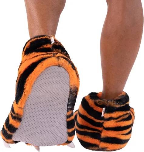 Vista 3 de Lazy One - Pantuflas con diseño de garra de animal para niños y adultos, disfraz divertido para niños, cálidas pantuflas peludas