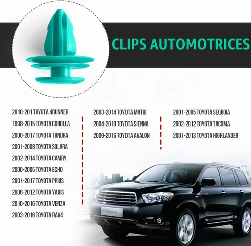 Vista 3 de 20 piezas de clips de retención para panel de guarnición de puerta compatibles con Toyota Tacoma Sienna Cruiser Avalon Corolla Camry Tundra Sequoia