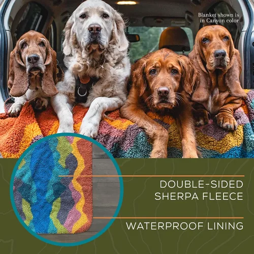 Vista 6 de Wilderdog Manta impermeable para perro Sherpa Fleece - 50" x 40" - Canyon