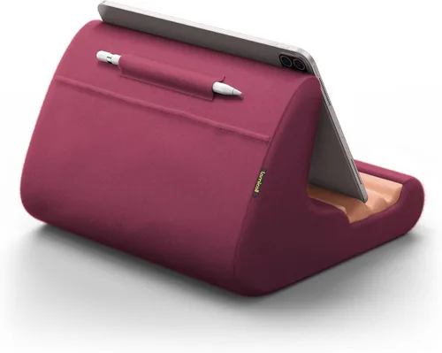 Vista 9 de Lamicall - Soporte de tableta con almohada, almohadilla suave para tablet para cama, soporte para teléfono de regazo con soporte para lápiz óptico