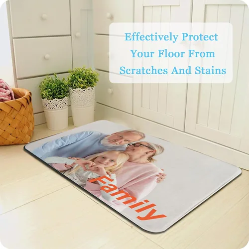 Vista 9 de Tapete personalizado para puerta con imagen, logotipo, nombre, texto, antideslizante, lavable, rectangular, personalizable con estampado, tapete