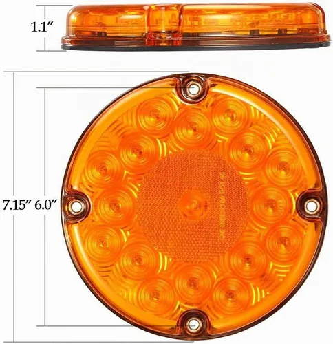 Vista 4 de Partsam 2 luces traseras LED redondas de 7 pulgadas para remolque, 17 luces LED impermeables para estacionamiento, luces intermitentes con juntas