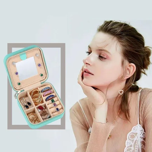 Vista 3 de Regalos personalizados para mujeres y niñas, estuche de joyería de viaje, regalos para adolescentes y niñas, regalos de moda para adolescentes