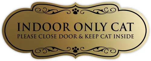 Vista 15 de Designer Paws - Letrero para interiores con texto en inglés "Solo gato por favor cierre la puerta y mantener el gato en el interior" (negro)