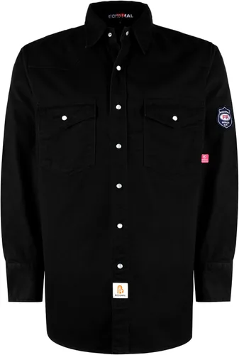 Vista 14 de BOCOMAL Men's FR Shirts 7.5oz Flame Resistant Welding Shirt NFPA2112 CAT2 Cuadros azul marino/blanco