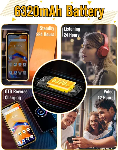 Vista 5 de Ulefone Armor X13 - Teléfonos celulares resistentes Android 15, cámaras de 50MP+24MP+8MP desbloqueado, 12+64GB de almacenamiento, pantalla de 6.52