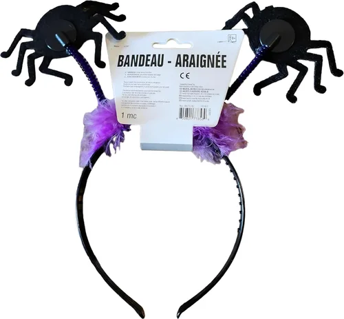 Vista 4 de amscan Diadema de araña morada brillante, tamaño infantil (1 unidad), accesorio perfecto para disfraz para diversión espeluznante y fiestas