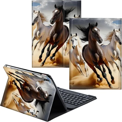 Vista 77 de Funda para Samsung Galaxy Tab S6 Lite 2022/2020 Teclado inalámbrico desmontable y cubierta de cuero PU Funda protectora para Samsung Galaxy Tab S6