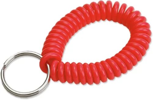 Vista 44 de Lucky Line - Resorte de muñeca en espiral de 2 pulgadas de diámetro con llavero de acero, multicolor, pulsera flexible para muñeca, se estira hasta