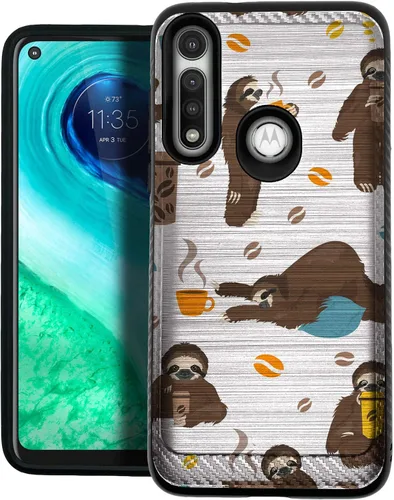 Vista 12 de CasesOnDeck - Funda de doble capa compatible con Motorola Moto G Power (2020) [Armadura cepillada] Carcasa de dos piezas de metal cepillado