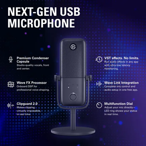 Vista 2 de Elgato Onda: 3 MK.2 Micrófono de condensador USB, efectos DSP Negro