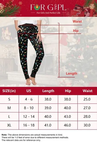 Vista 7 de For G and PL Pantalones de pijama feos navideños con bolsillo para mujer