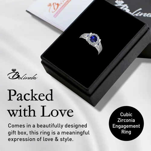 Vista 6 de Anillo de compromiso nupcial con piedras preciosas brillantes y platino para mujer