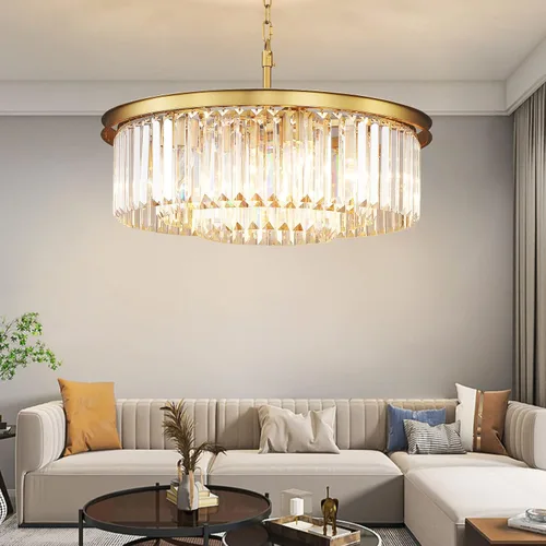 Vista 11 de Candelabros de cristal de cobre, lámparas de techo modernas y contemporáneas, mini candelabro de 3 niveles, 8 luces colgantes, iluminación colgante