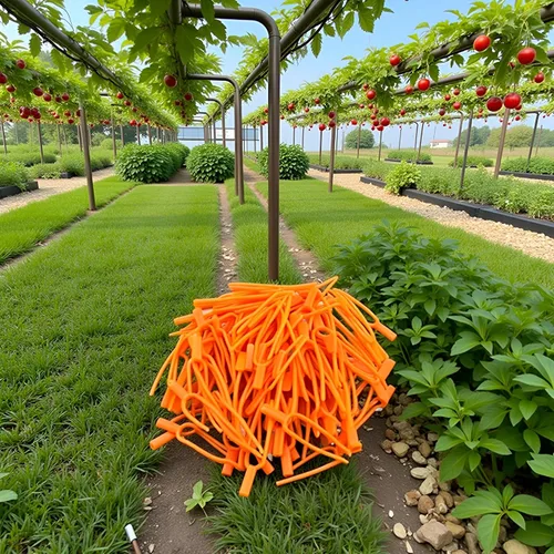 Vista 3 de 50 clips de fijación de plantas de jardinería, clips de plástico para trepar plantas, clips de fijación fijos, herramienta fijadora de tenedor
