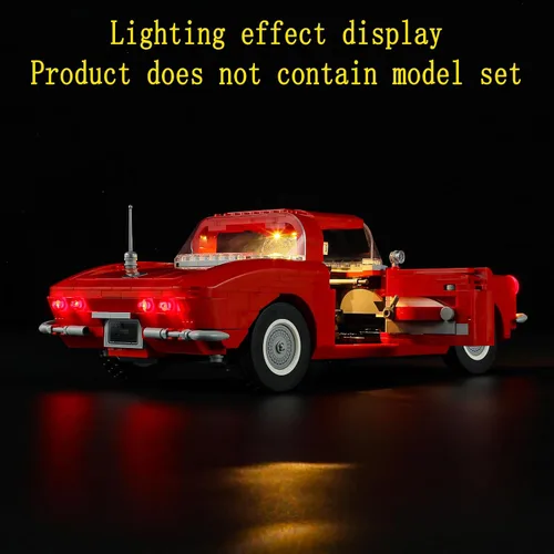Vista 6 de GEAMENT Kit de luces LED compatible con Lego Corvette - Juego de iluminación para iconos 10321 (juego de modelos no incluidos)