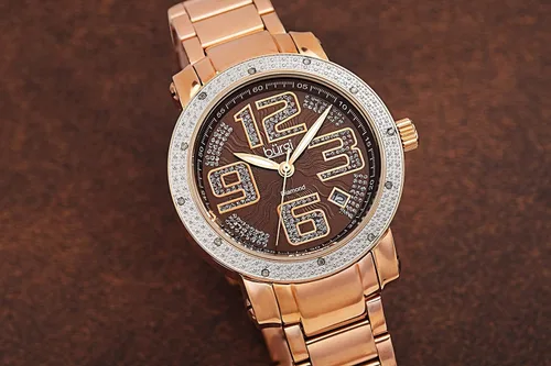 Vista 5 de Burgi BUR091 - Reloj de pulsera de acero inoxidable con esfera de diamantes para mujer