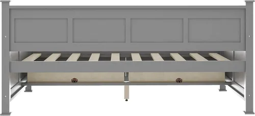 Vista 7 de Bellemave Marco de sofá cama individual con cajón, sofá cama de madera con cajones de almacenamiento, sofá cama capitán para niños (gris)