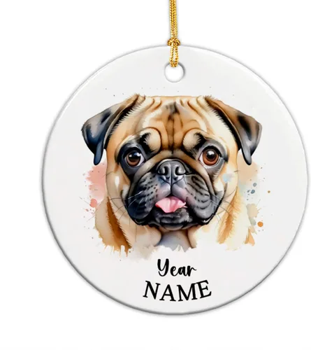 Vista 22 de Adorno de Navidad personalizado para perro Airedale, adorno de cerámica para hombres y mujeres, adornos de cerámica personalizados para perros
