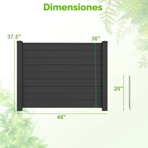 Vista 7 de GIANTEX Valla de aire acondicionado No-Dig, 2 paneles, 48 pulgadas de ancho Negro