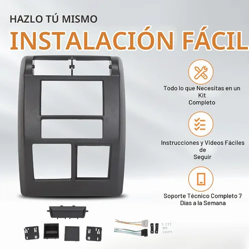 Vista 4 de HECASA Bisel de radio de tablero doble DIN compatible con Jeep Wrangler TJ Radio estéreo 1997-2002 panel central de bisel de tablero