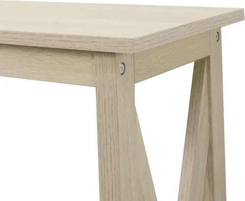 Vista 3 de Rainbow Sophia Mesa consola, moderna mesa de madera de granja para entrada/sofá con almacenamiento de 2 niveles, 39 pulgadas, roble blanco