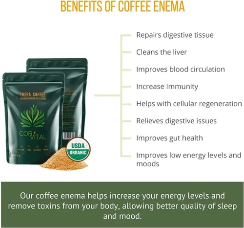 Vista 3 de Cor-Vital Enema de café de 5 libras, el mejor café orgánico para enema, café de enema orgánico, terapia aprobada por Gerson, limpieza desintoxicante