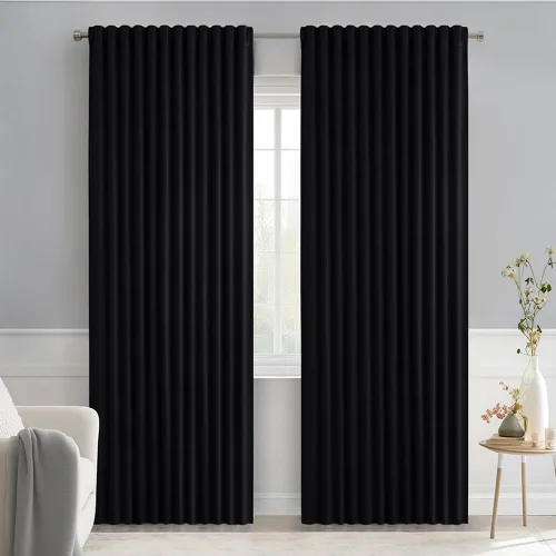 Vista 105 de MIULEE Cortinas opacas con pestaña trasera de 63 pulgadas de largo, juego de 2 paneles para sala de estar, dormitorio, privacidad, bolsillo