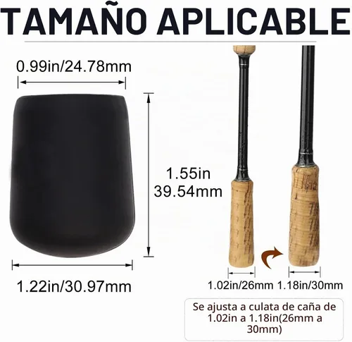 Vista 3 de Dovesun Cojines de asiento de caña de pescar, protectores de caña de pescar, protector de caña de pescar, tapa de extremo, soportes para caña