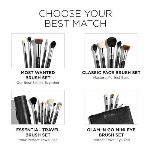 Vista 13 de Sigma Beauty Glam'n Go - Juego de brochas para ojos, cepillo de maquillaje, arándano, paquete de 4