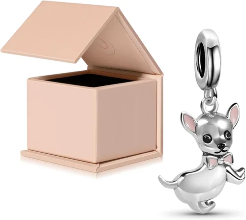 Vista 14 de GNOCE Dije de cuentas de perro para mujer, collar de plata para ella, regalo de joyería Perro Collie de 2 órdenes