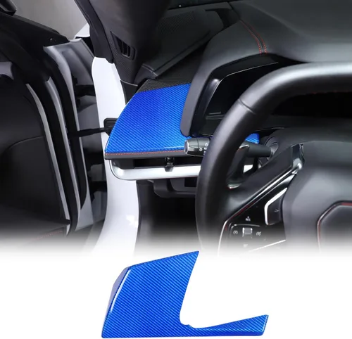 Vista 9 de Cubierta de panel lateral de consola central de fibra de carbono real compatible con Chevrolet Corvette C8 2020-2025, accesorios para panel lateral