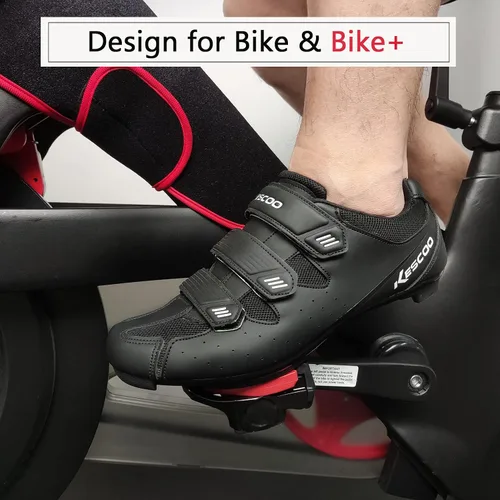 Vista 3 de Zapatos de ciclismo unisex compatibles con Peloton Bike Indoor Road Bike Zapatos de equitación con tacos Delta preinstalados para hombres y mujeres