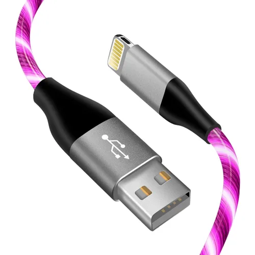 Vista 9 de Cable cargador de iPhone con luz LED, cables Lightning LED paquete de 1 Certificado MFi de Apple Cable de carga rápida USB para Apple iPhone 13