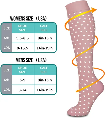 Vista 7 de Paquete de 4 calcetines de compresión para mujeres y hombres, el mejor apoyo para médicos, correr, enfermería, atletismo