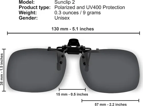 Vista 3 de Gafas de sol polarizadas con clip para enganchar a las gafas de sol para hombres y mujeres