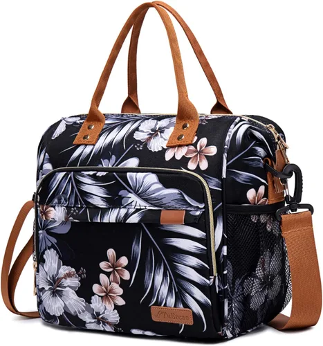 Vista 31 de TuErCao - Bolsa de almuerzo pequeña, ligera y aislada para mujer; para trabajo, portátil, suave enfriador para pícnic, viajes, viajes por carretera