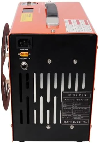 Vista 5 de Compresor de aire PCP, 4500 PSI/30 Mpa compresor portátil de pistola de aire PCP con convertidor de potencia integrado, parada automática