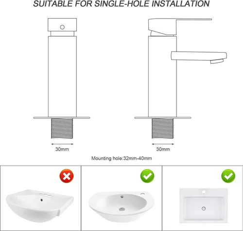 Vista 8 de SkyGenius Grifo de baño de una sola manija, níquel cepillado, grifo de fregadero de 1 agujero, fácil instalación, mejora la decoración del baño