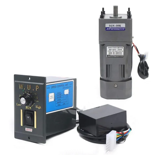 Vista 18 de 15W 10K AC110V 125 RPM Motor reductor de engranajes variable ajustable con controlador de velocidad para la industria