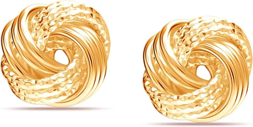 Vista 4 de LeCalla Aretes de plata de ley 925 con nudo de amor, diseño italiano, ligeros, retorcidos, con nudo de amor, para mujer