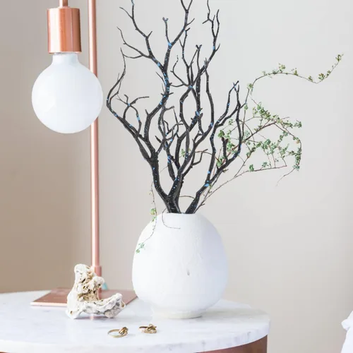 Vista 2 de IMIKEYA 3 ramas de árbol secas de cuernos artificiales, ramitas decorativas secas artificiales, arte de bruja, rama de cuernos de bruja, plantas