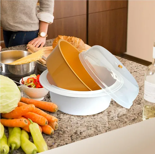 Vista 4 de Trenton Gifts Vaporizador de microondas para verduras - Vaporizador vegetal apto para microondas, ideal para cocinar verduras frescas. Sin BPA, apto