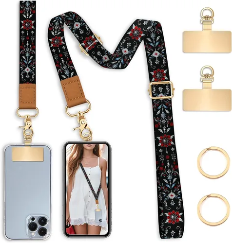 Vista 9 de Yonlevres Cordón para Teléfono con Correa de Muñeca Cruzada, Cordón para Teléfono Celular Be Kind para Alrededor del Cuello, Correa Ajustable