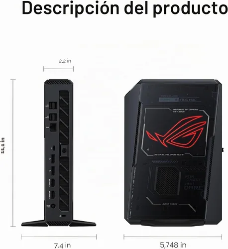 Vista 6 de Mini PC para juegos ROG NUC (2025) con CPU Intel® Core™ Ultra 7 (Serie 2) ARL-HX, NVIDIA® GeForce RTX™ 5060 MobileGPU, memoria RAM DDR5 de 32 GB